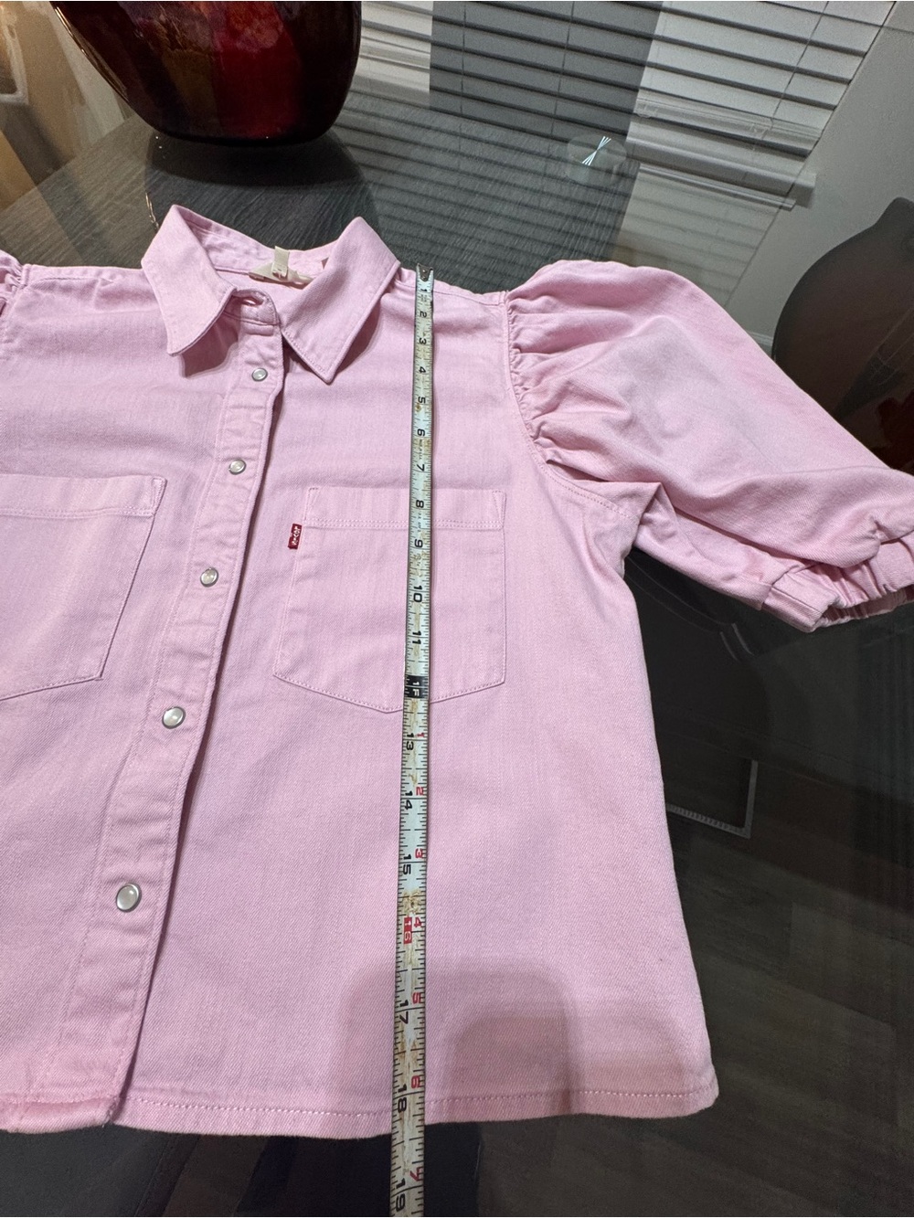 Levi's Light Pink Puff-Sleeve Button-Front Shirt - Picture 12 of 16